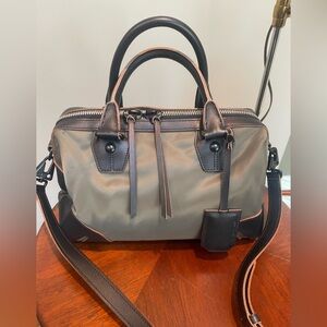 Rag and Bone Olive Flight nylon and leather satchel